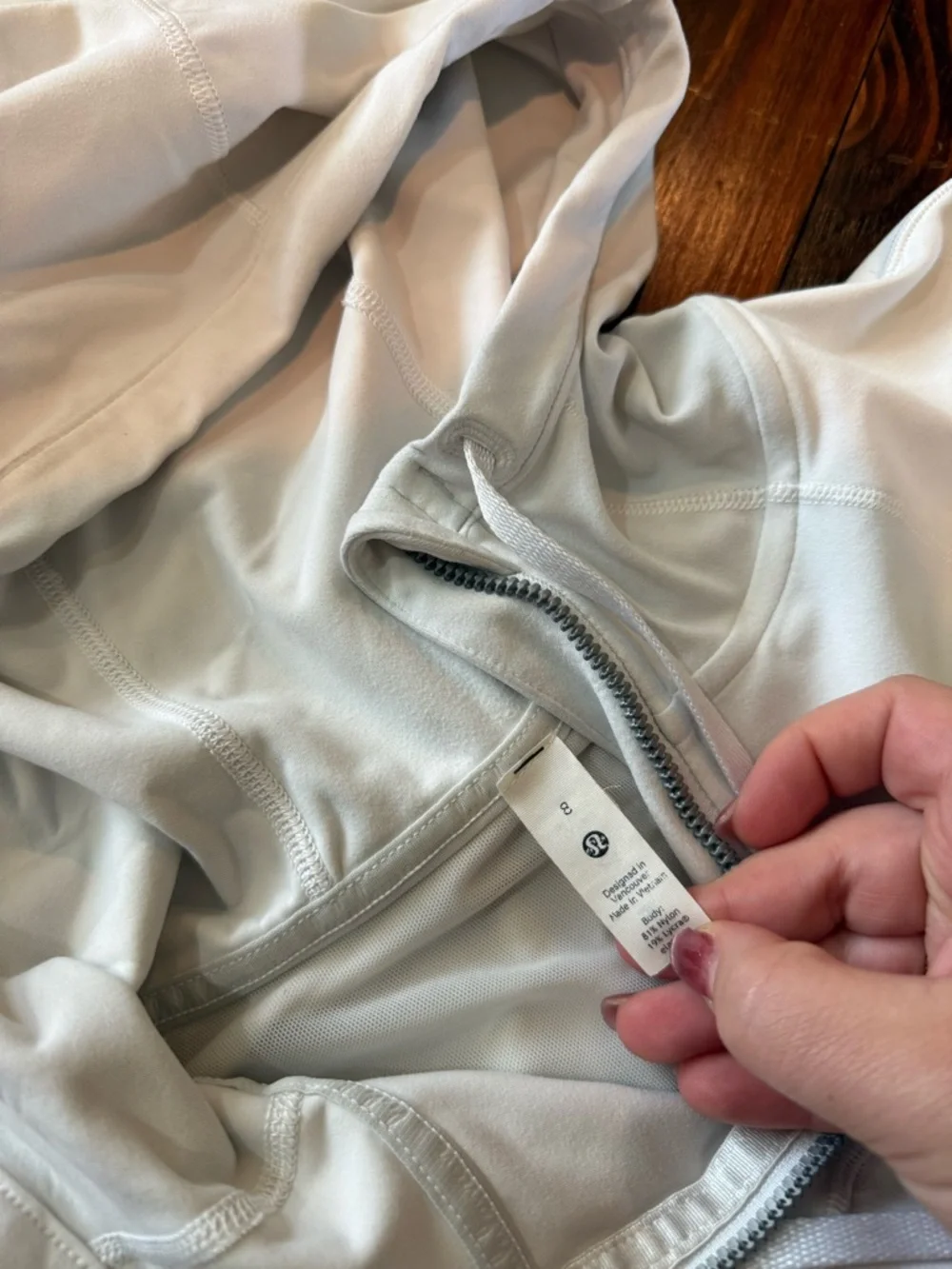 White lululemon Zip-Up Hooded Jacket - Picture 4 of 4